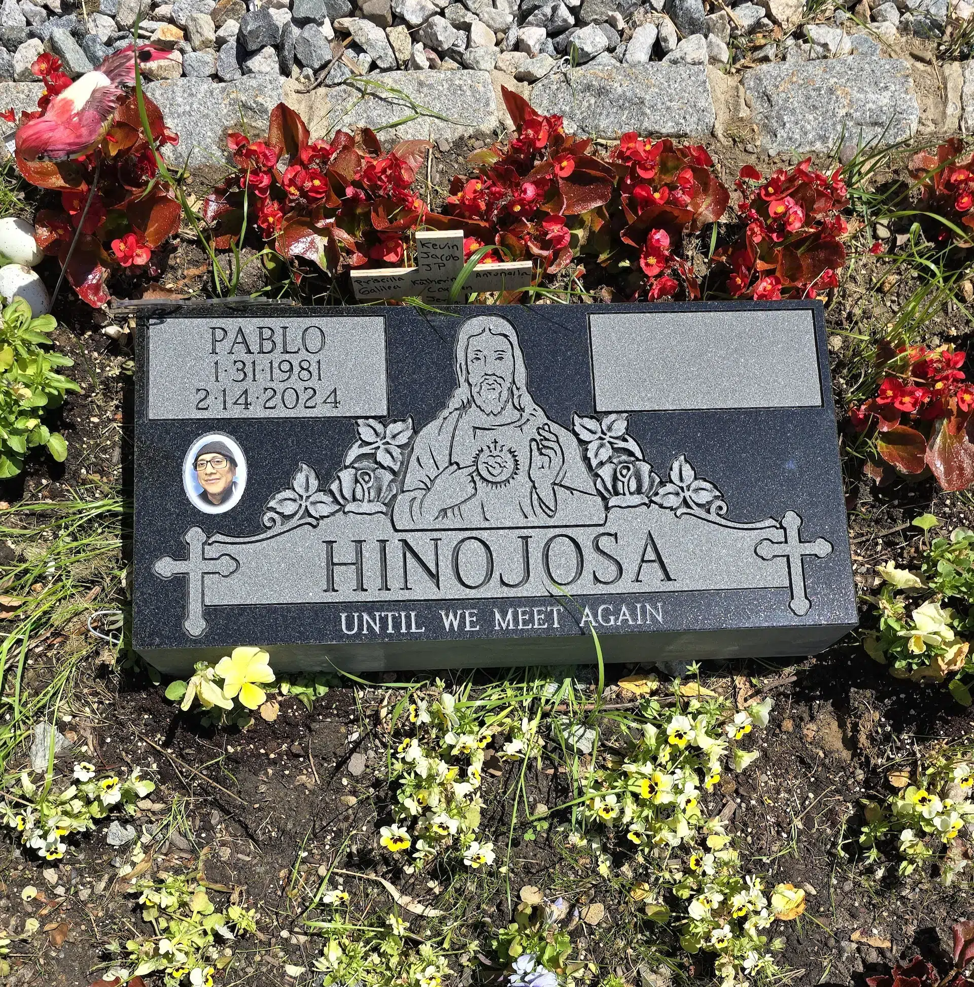Granite Grave Marker hand-carved by Slant Marker Shop in NJ — image 3